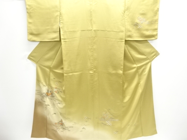 JAPANESE KIMONO / HOMONGI / EMBROIDERY / JIGAMI PATTERN